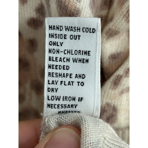 Chaus Leopard Print Button Front Cardigan Sweater Beige Small Angora Rabbit Hair - Picture 8 of 10